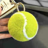 Plush Tennis Ball Key Ring