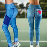 Denim Heart Pocket Legging