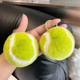 Plush Tennis Ball Key Ring