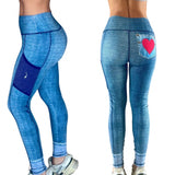 Denim Heart Pocket Legging