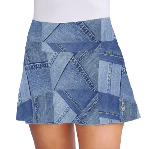 Denim Patchwork Skirt